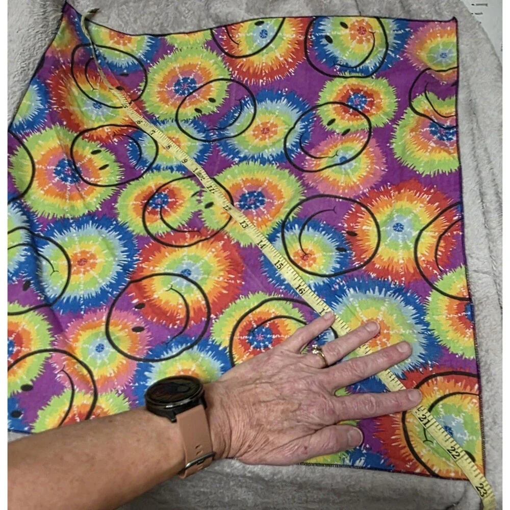 Tie Dye Smiley Face Happy Fabric 16